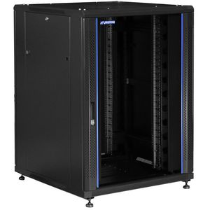 Patchkast 19" D1000xB600x18HU rook-glazen Deur