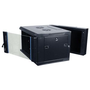 Patchkast 19" wand mont. tweel. D550xB600x12HU rook-glazen