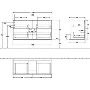 Finion onderkast v.wastafel 1196x591x498mm glossy white