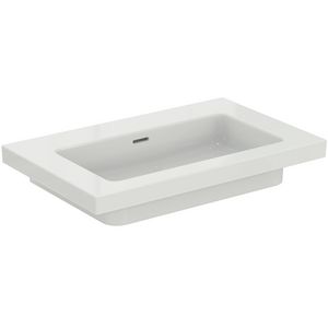 Vanity Wastafel 810x510x150mm z. kraangat m. overl gl wit extra