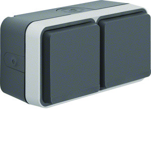 Wandcontactdoos 2-voudig horizontaal (#4)+behuizing W.1 ECO