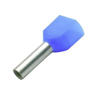 Doos a 100st. Adereindhuls dubbel blauw 2,5mm²/10