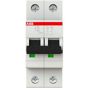 Installatieautomaat 6kA 2-polig D-karakteristiek 10A