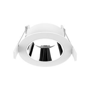 Inbouwring Pro-Ambiance /anti-glare tbv Ø58mm module rond vast wit/spiegelend sparing Ø76mm