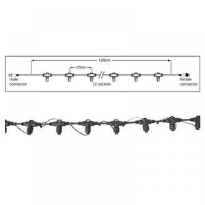 Hoofdkabel PS230 L=1,2mtr. 12 fitting zwart