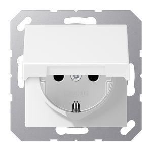 Wandcontactdoos A500 wit mat slagv m.R/A klapd.