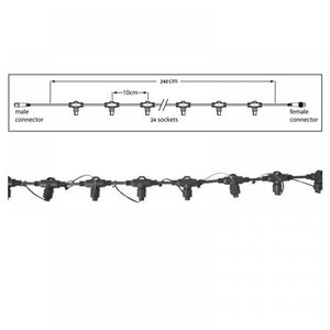 Hoofdkabel PS230 L=2,4mtr. 24 fitting zwart