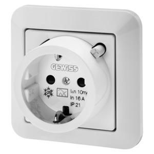 RCD SAFETY SOCKET-16A 10mA IP21-WHITE COLOUR