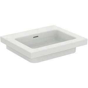 Vanity Wastafel 610x510x150mm z. kraangat m. overl gl wit extra