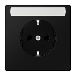 Wandcontactdoos grafi.zwart besch.cont. &tekstv LS990