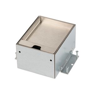 Vloerdoos SERVICEBOX 3.0 1x 230V RA RVS deksel 15mm inlegdiepte zonder oplegrand