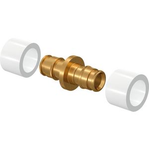 Sok schuif Q&E messing incl. ringen 14x14mm