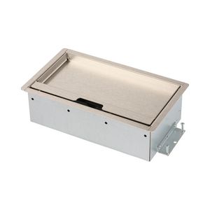 Vloerdoos SERVICEBOX 3.0 2x 230V RA + 2x leeg RVS deksel 15mm inlegdiepte met oplegrand