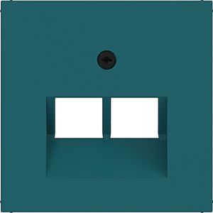 Centraalplaat voor datadoos 2-v schuine uitgang A.x/C.x azure mat