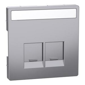 Centraalplaat RJ45 Actassi 2-voudig Venster RVS lo Systeem D