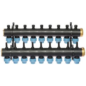 Brineverdeler 4430 2 "kunststof + PE-koppeling 40mm 9-groepen