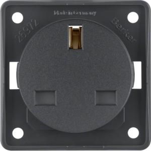 Wandcontactdoos British standard berker Integro antraciet