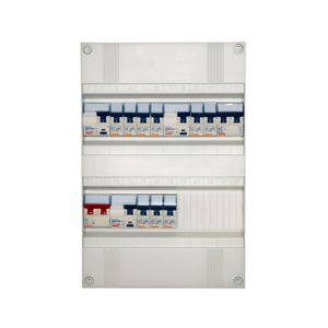 Groepenkast geassembleerd 1-fase 3x aardlekschakelaar 9 groepen+kookgroep