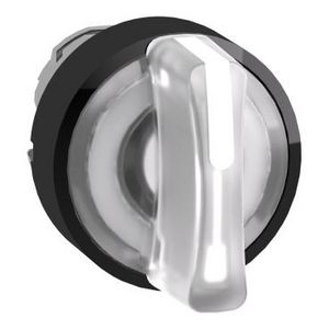 Kop voor verlichte keuzeschakelaar 3 standen Ø22mm Wit