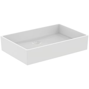 OpbouwWastafel 600x400x125mm z. kraangat z. overloop silk white extra