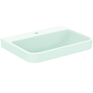 Wastafel 650x480x180mm m. 1 kraangat z. overl gl wit sg i.life b