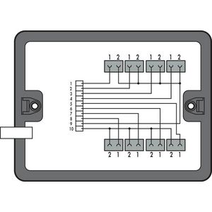 Verdeeldoos Kabelinvoer 8 uitgangen 899-631/454-000