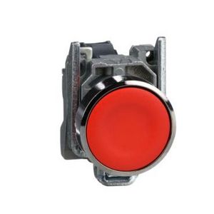 Drukknop Verzonken Terugvering Ø22mm 1NC Rood