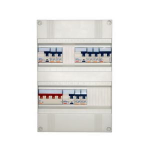 Groepenkast geassembleerd 3-fase 3x aardlekschakelaar 6 groepen+kookgroep