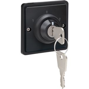 Spuitwaterdichte sleutelschakelaar 16A schroef zwart