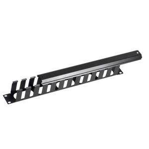 Rangeer/doorvoer paneel zwart 1HE 19"