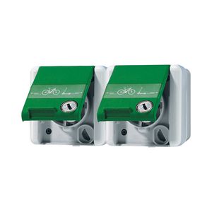 Wandcontactdoos 2v. E-bike WG800 groen tekstvast slot