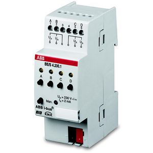 Binaire ingang KNX 4-voudig 4 gele leds 20 V DIN-rail