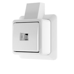 AP600 pulsschakelaar wissel+N + montageplaat alpine wit VVE=10