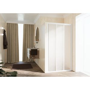 Schuifdeur LUNES 3P 1020-1080x1950mm glas niva profiel wit