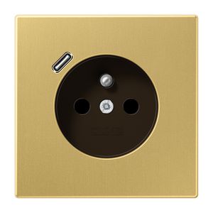 Wandcontactdoos penaarde + lader LS mess.klass.USB C