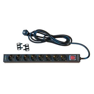 PowRblock 19" Horizontal Master lighted switch 8 x Schuko