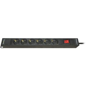 PowRblock 19" Horizontal Master lighted switch 6 x Schuko