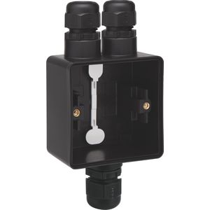 Spuitwaterdichte opbouwdoos 1x 2-voudig M20/1x enkel Zwart