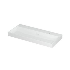 INK Urban Wastafel Porselein 2 kraangat GL wit 100x45