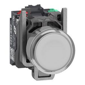 Verlichte drukknop Harmony XB4 metaal wit Vlak 22mm universe