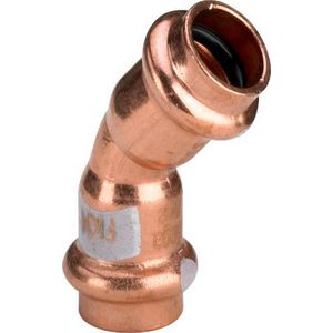 Bocht 45gr. Met Sc 35 koper/blank 4526-628338