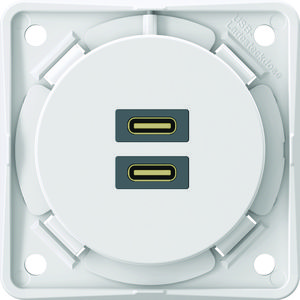 USB C+C (PD) wandcontactdoos, Integro, polarwit