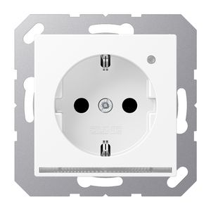 Wandcontactdoos sneeuwwit mat m.LED&lichtsensor A500