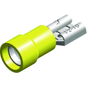 DoosA 100st. Vlakstekerhuls geel 4,0-6,0mm² 6,3x0,8