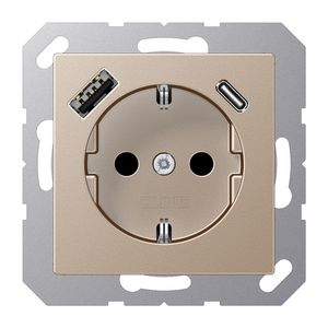 Wandcontactdoos m.lader champ.v.USB type A&C AS500