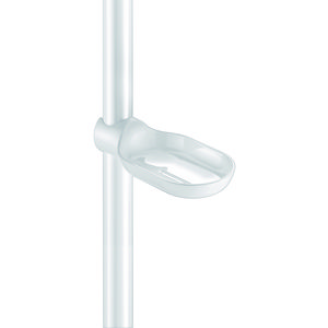 Zeepschaal nylon wit afneembaar v. glijstang 25+32mm