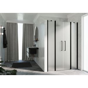 Nisdeur Y22A 1170-1210x2000mm zwart satin 2xdraaidelen