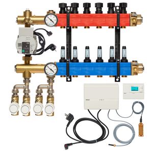 Vloerverw.verdeler 4860 4-pijps E-pomp OA. 10-145l/u 6-groeps