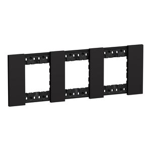 Afdekplaat 2 + 2 + 2 modulen zwart LivingNow