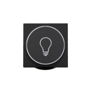 Afwerkingsset doorschijnende ring lampsymbool 6A pianoblack